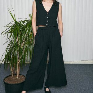 Fashion Brand Company - Black Void Cotton Vest and Pants Set
